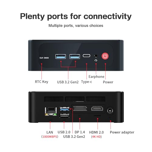 Mini PC AMD Ryzen 7 32GB RAM 1TB SSD Triple Display V83203
