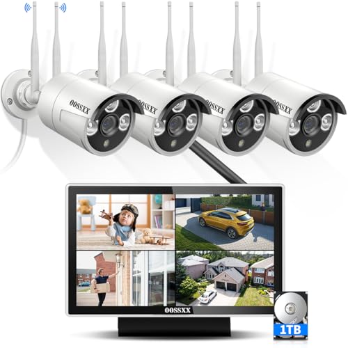 Wireless Security Camera System with 2TB Hard Drive, 4 Cameras, Night Vision Y851678