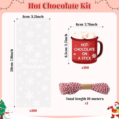 Disposable Christmas Wooden Spoons for Hot Cocoa and Stirring, 100 Set V7576