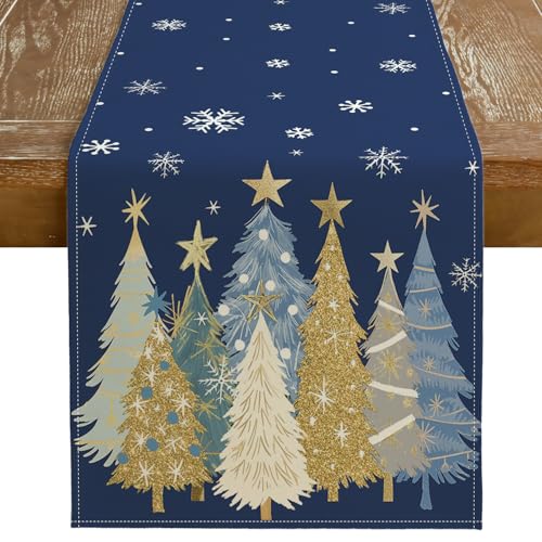 Christmas Table Runner 13x72 Inch, Red Winter Holiday Decor S612
