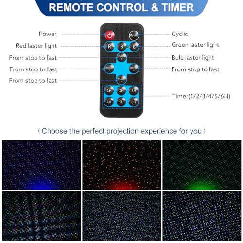 Outdoor RGB Laser Projector with Starry Sky & Firefly Effects, RF Control, IP65 for Holiday Garden Decor A973