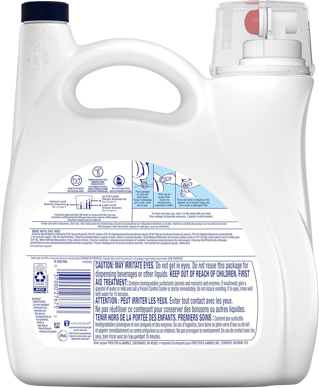 Heavy Duty Liquid Laundry Detergent, Unscented, 100 Loads G446796