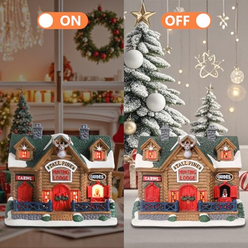 Lighted Ceramic Christmas Village Houses Indoor Decor O58573