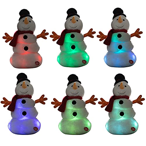 Animated Christmas Snowman Plush with LED Lights Musical Toy K182254