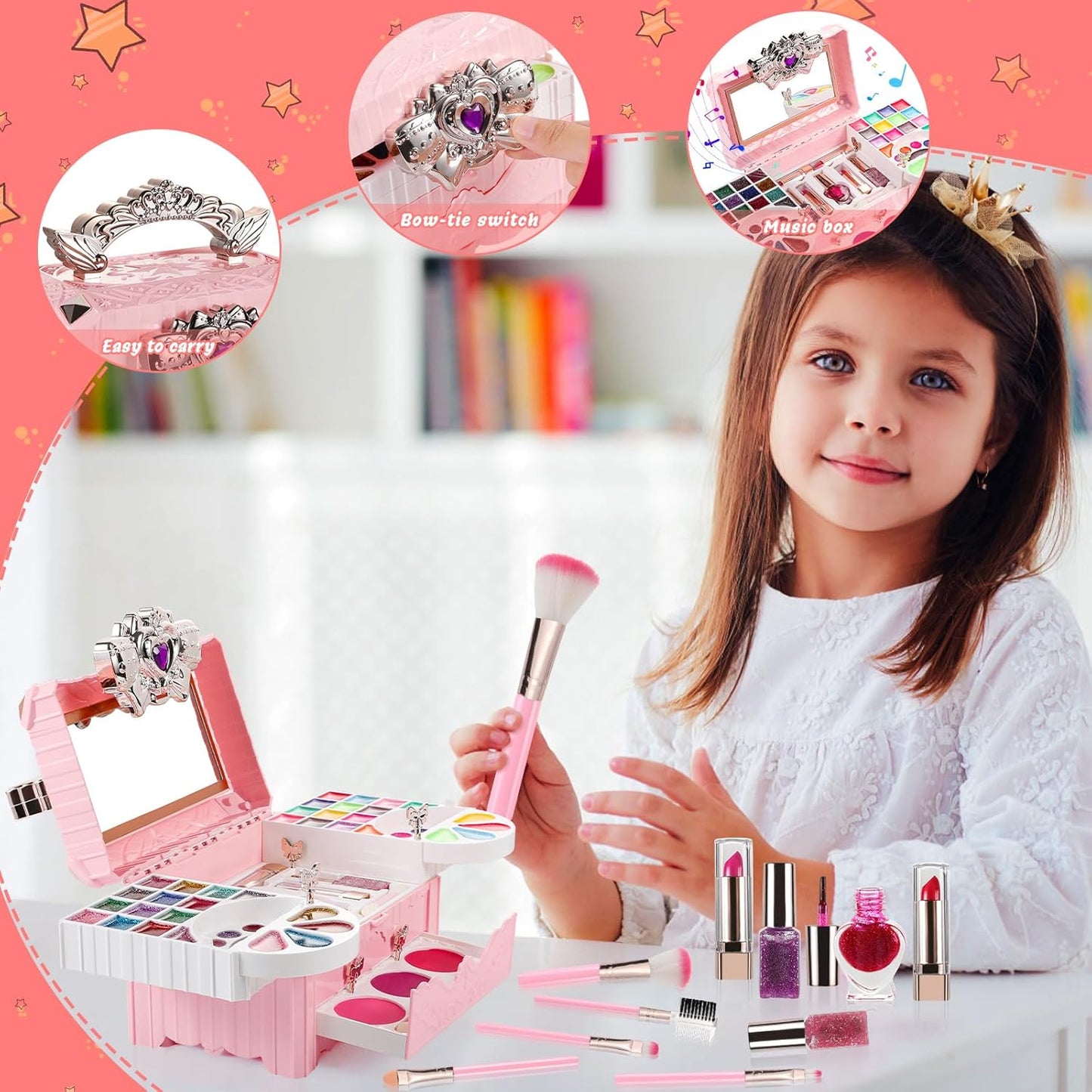 Washable Kids Makeup Kit Pretend Play Toy for Girls P14651