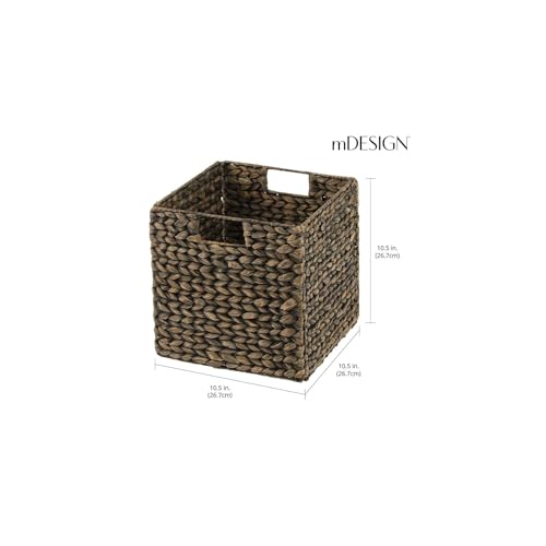 Woven Hyacinth Cube Organizer Basket with Handles, 8 Pack, Black Wash P159359