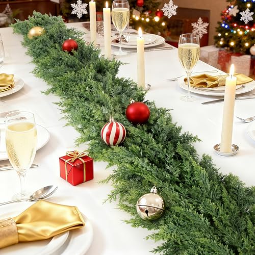Real Touch Cedar Garland 9 ft for Mantle, Stairs, Fireplace Y971