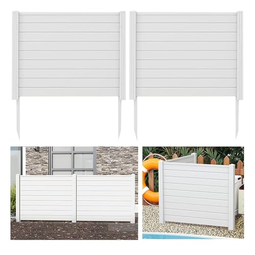 48" W X 48" H Privacy Screen, Privacy Fence Panels, Air Conditioner Fence Pool Equipment Enclosure trash can hider outdoor, Privacy Fence Kit, for Outside Vinyl Privacy Fence for Yard, 2 Panels (Colo