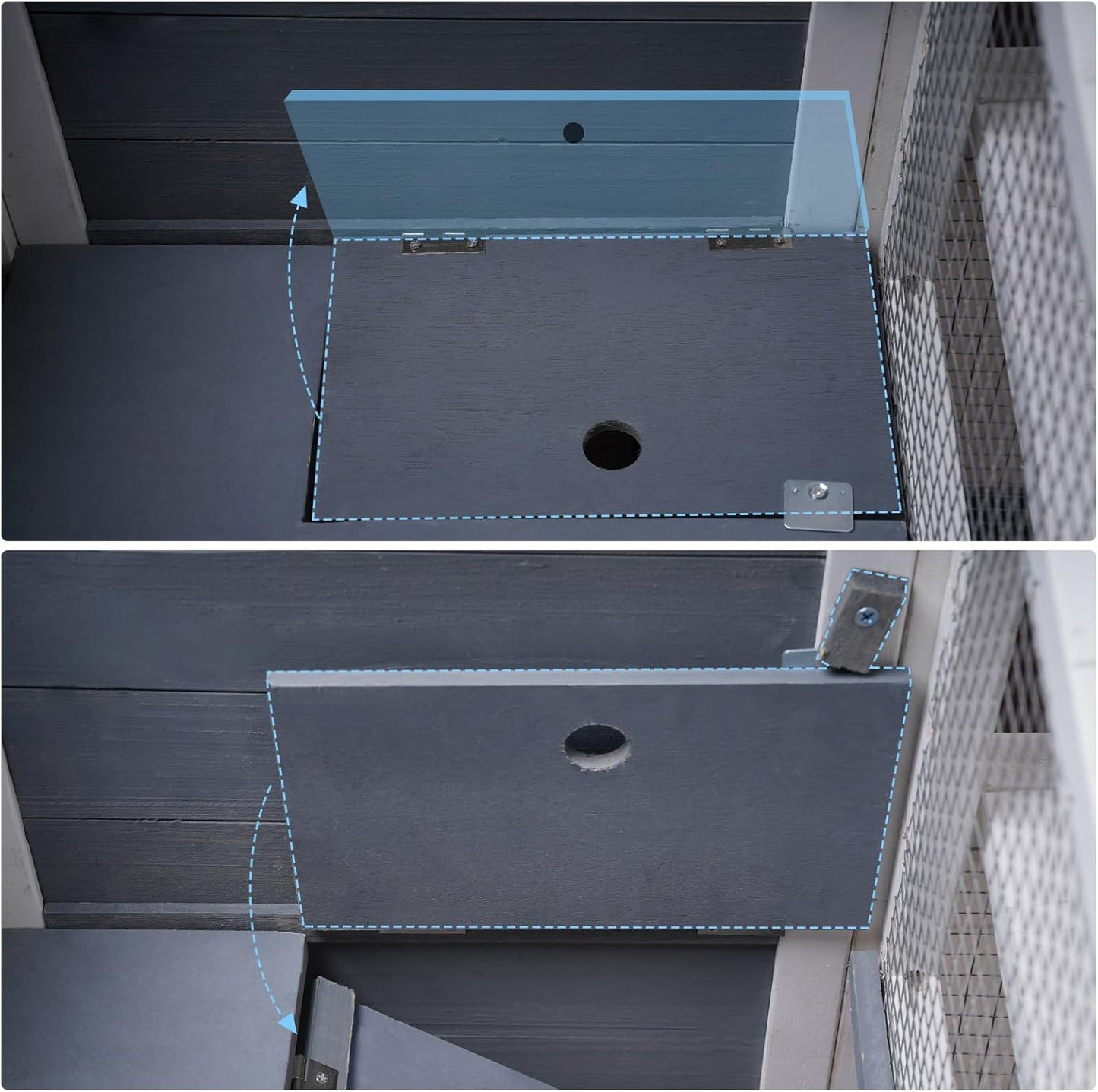Wooden 2-Story Guinea Pig Cage with Openable Roof and Removable Tray G667398
