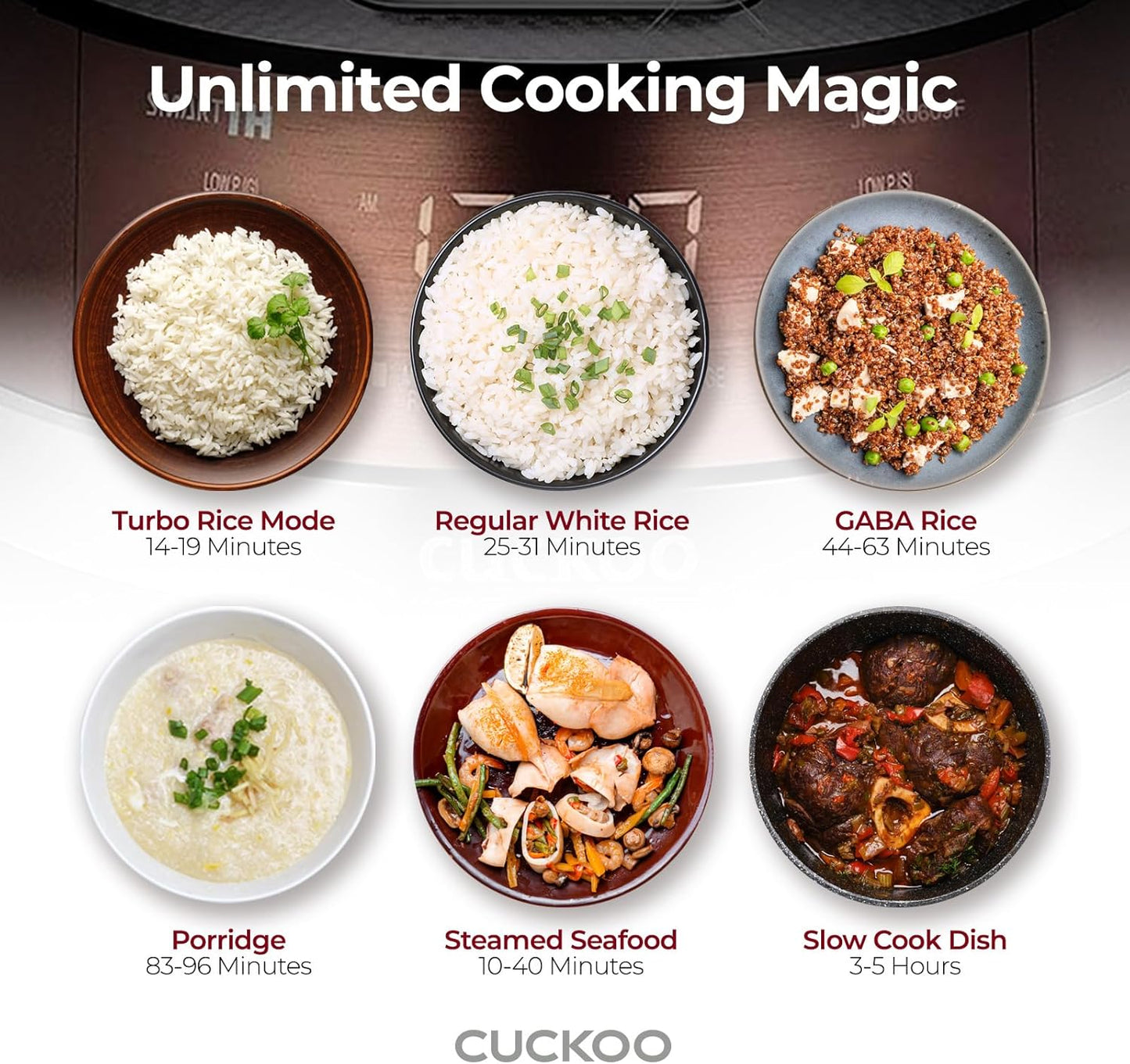 6-Cup Induction Heating Pressure Rice Cooker with 13 Menu Options L931