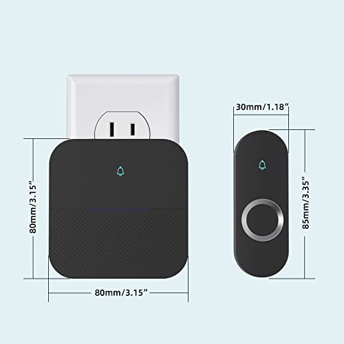 Wireless Doorbell with 2 Buttons and 2 Receivers, Waterproof, 1000ft Range Z6333