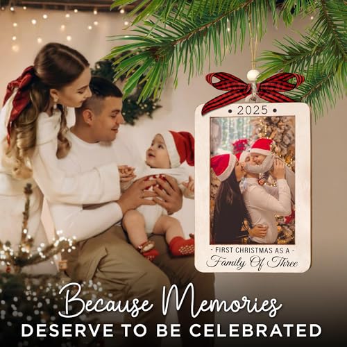 Christmas Ornament Picture Frame - Wooden Landscape Photo Frame for Tree U75225