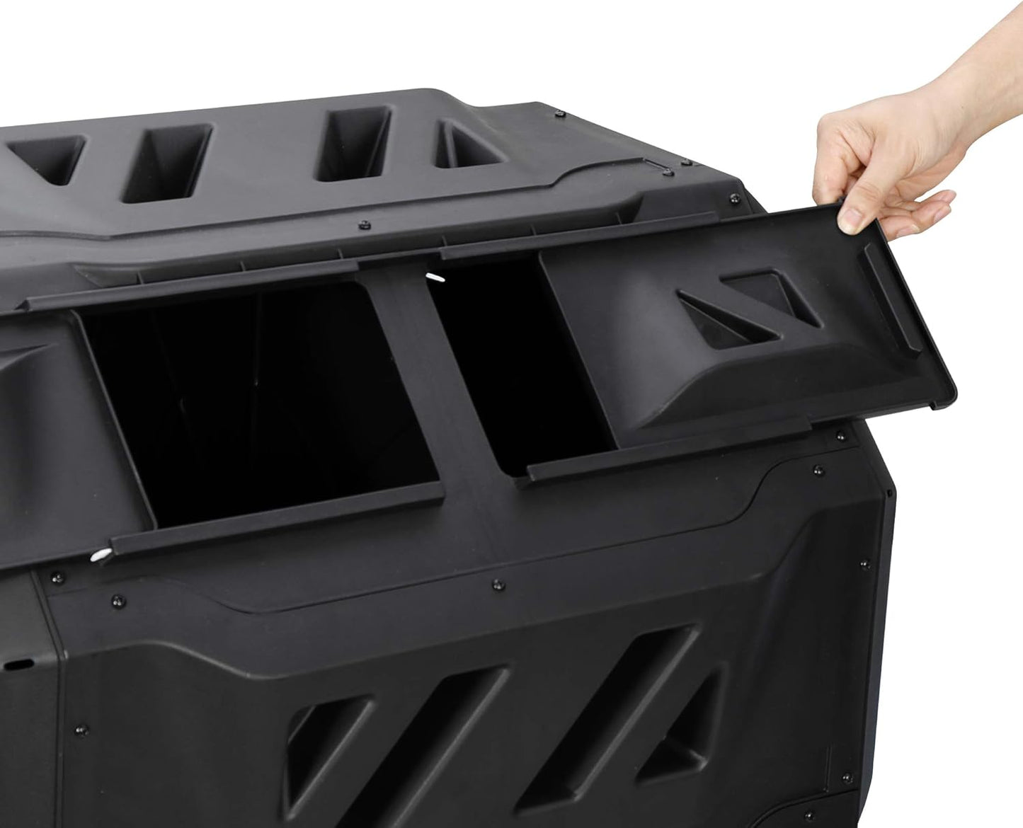 Dual Rotating Chamber Compost Tumbler, 43 Gallon Outdoor Composter Y21799