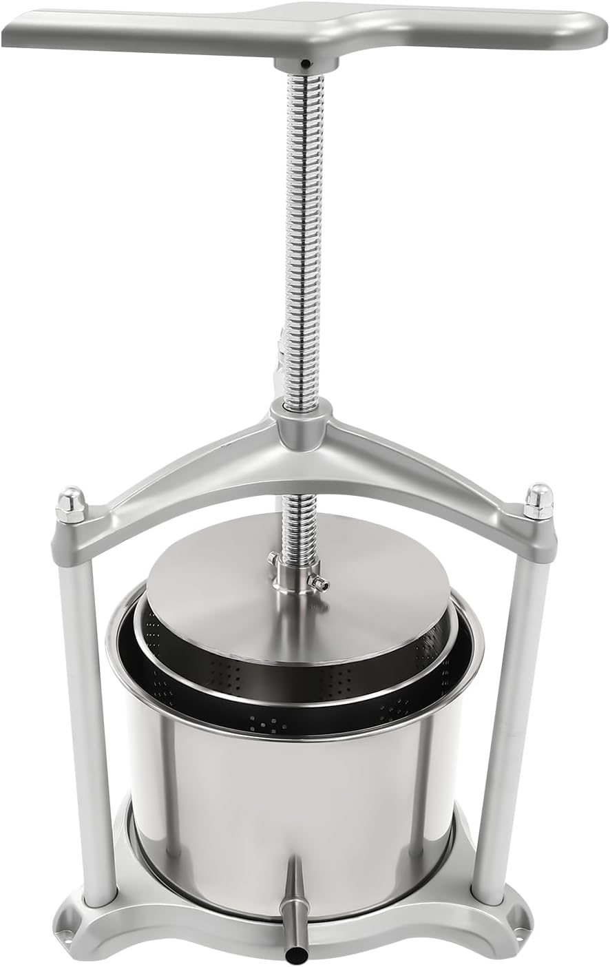 Stainless Steel Fruit Press with Dual Barrels and Filter Bag V4670