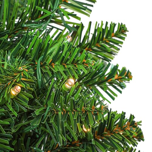 2ft Pre Lit Artificial Mini Christmas Tree with 50 LED Warm Lights L2578