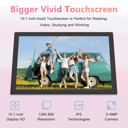 Tablet 10 Inch, 18GB RAM 128GB ROM, 2 in 1 with Keyboard Mouse Stylus K7381