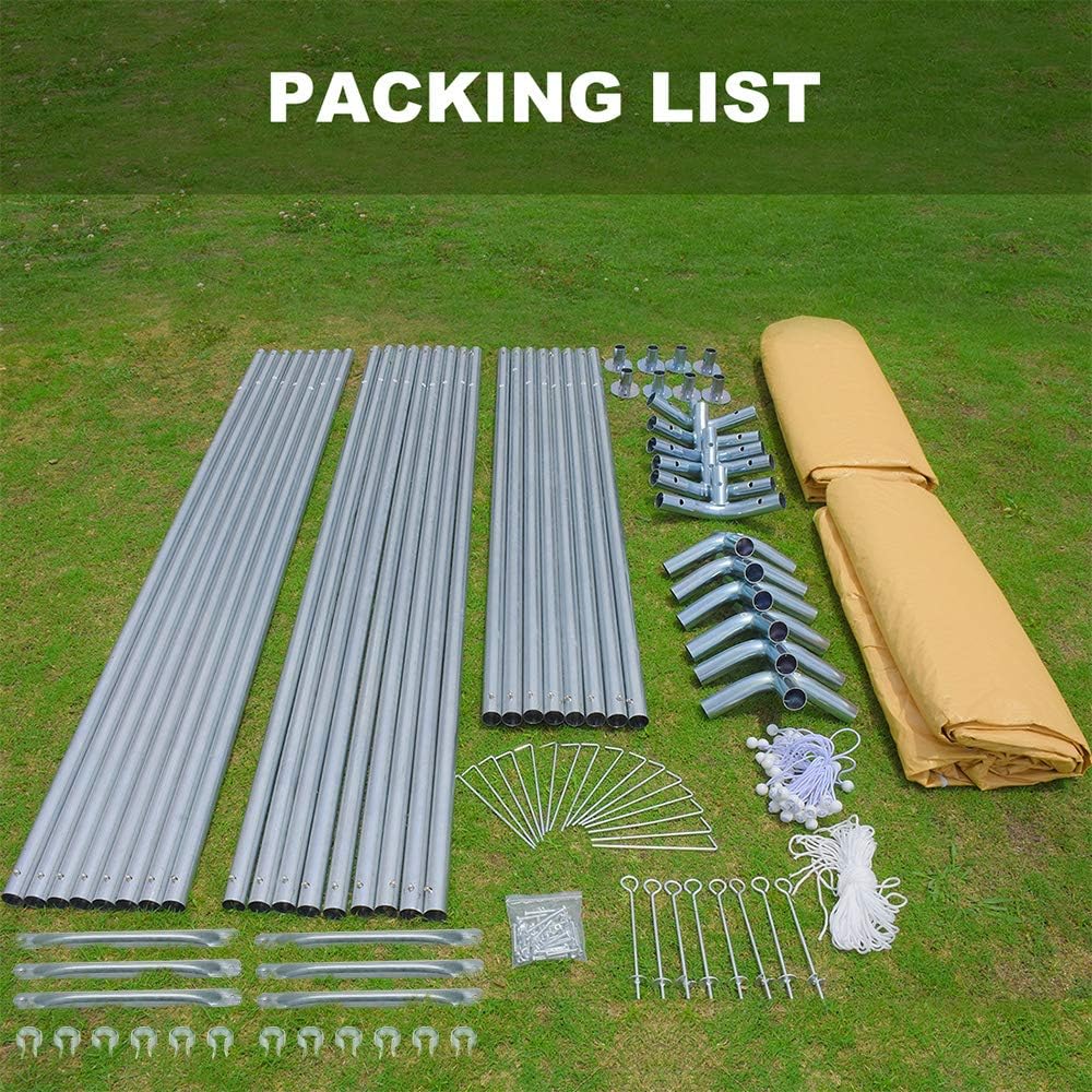 Heavy Duty Carport Canopy Garage Shelter with Removable Sidewalls, Beige H342913