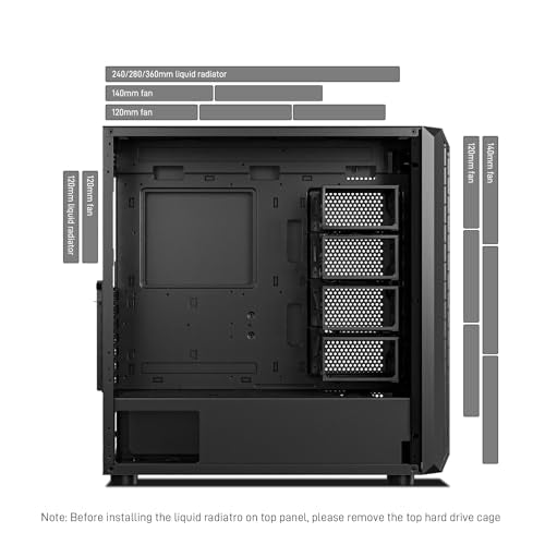 ATX NAS Computer Case Mid Tower with 4x120mm Fans, USB 3.0, 10x3.5'' HDD + 3x2.5'' SSD Q769998