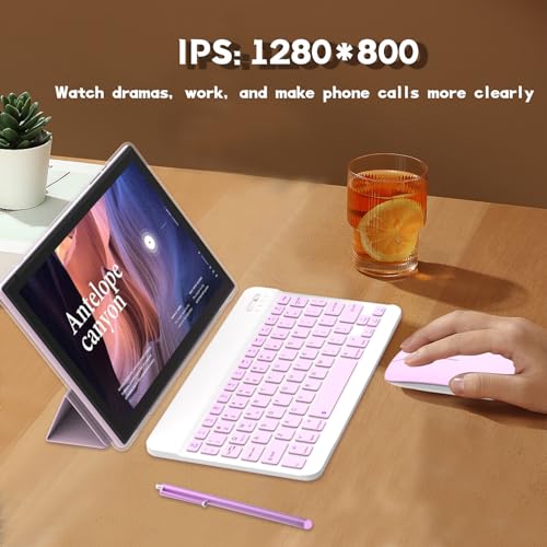 Tablet 10.1 inch Android 14 with Keyboard Case, Mouse, Stylus, 8GB+64GB, HD Touch Screen, Dual Camera, Wi-Fi, Blue W566112