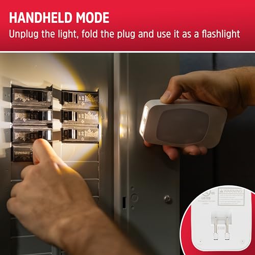 4-in-1 LED Power Failure Night Light, 2 Pack, Plug-in, Auto On/Off, Soft White F726
