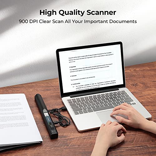 Portable Scanner for A4 Documents Photos, 900 DPI, Flat Scanning with 16G SD Card M143995