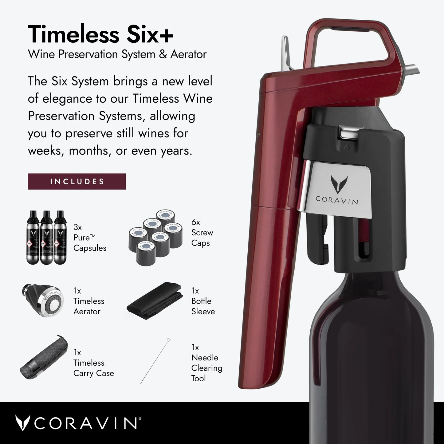 Wine Preservation System with Aerator and Carry Case C2838