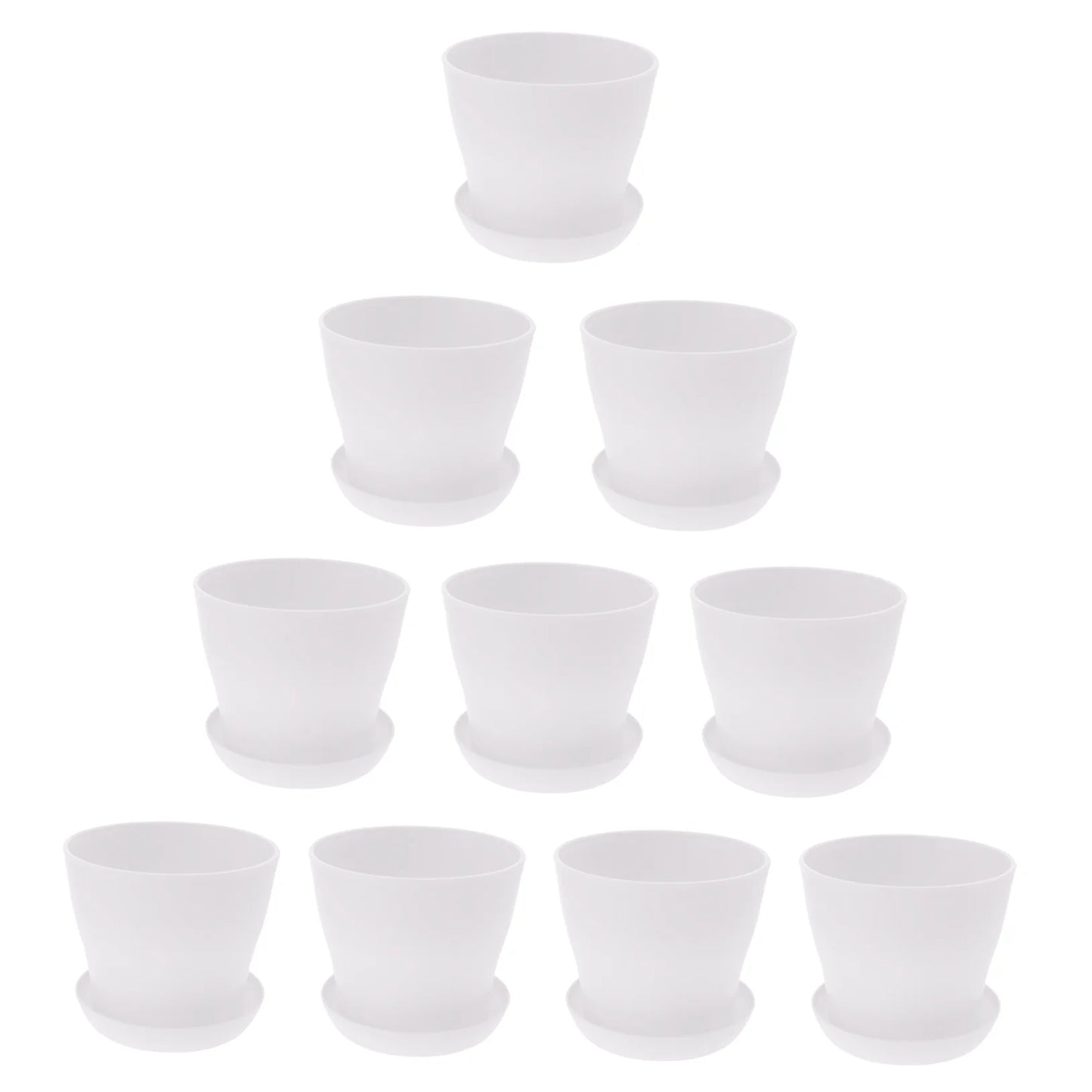 10 Pcs White Flowerpot for Planting and Walkway V791