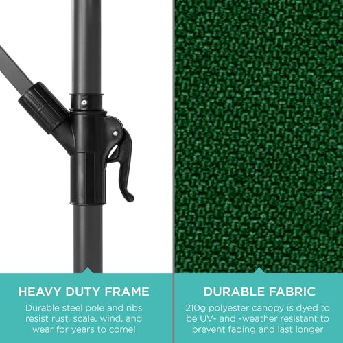 10ft Offset Hanging Patio Umbrella with Easy Tilt Adjustment L709953