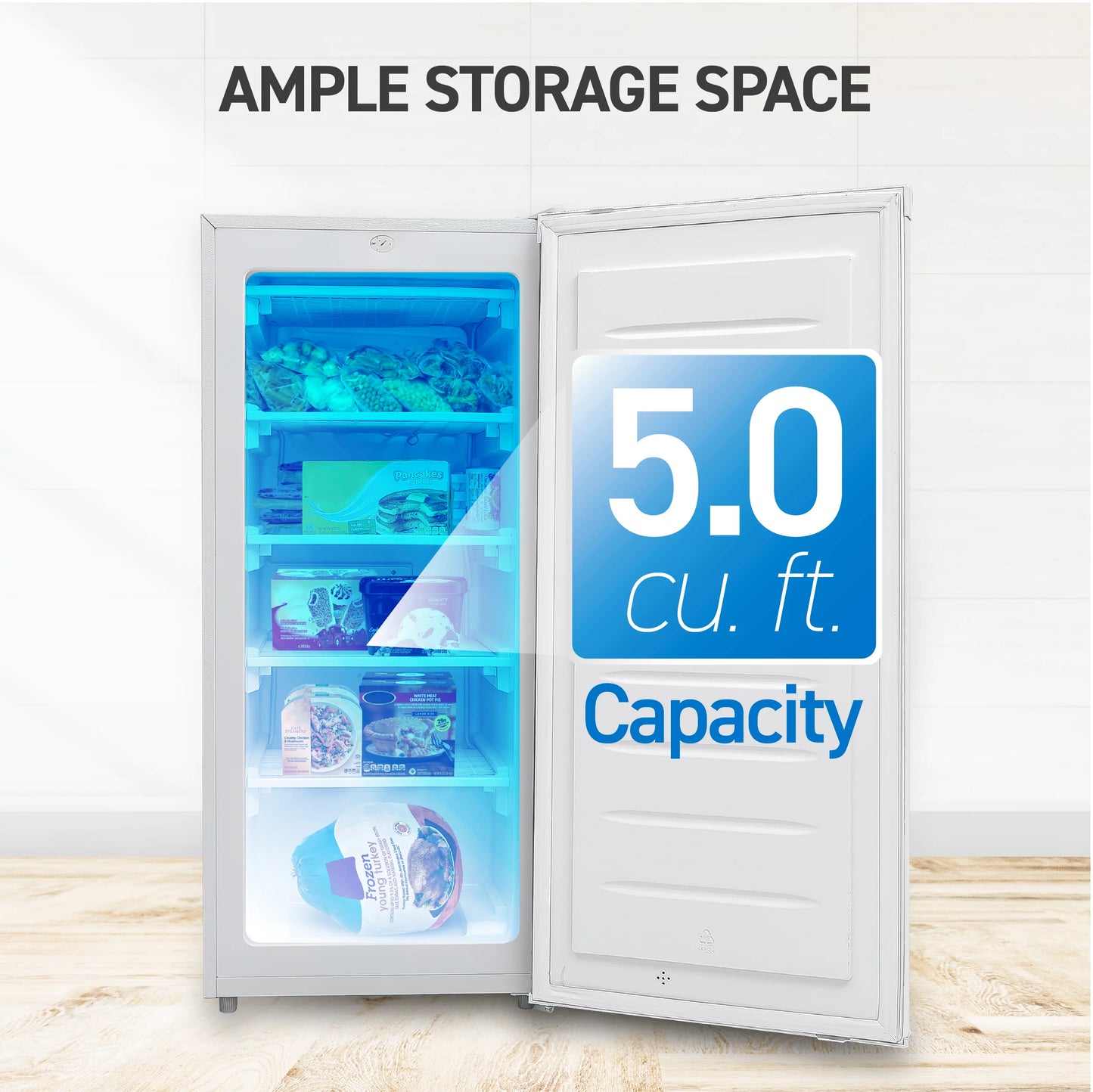 Upright Freezer 5 Cu Ft with Reversible Door, White K597027