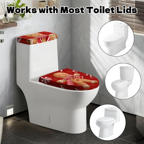 Christmas Toilet Lid Cover, Washable Bathroom Accessory O828