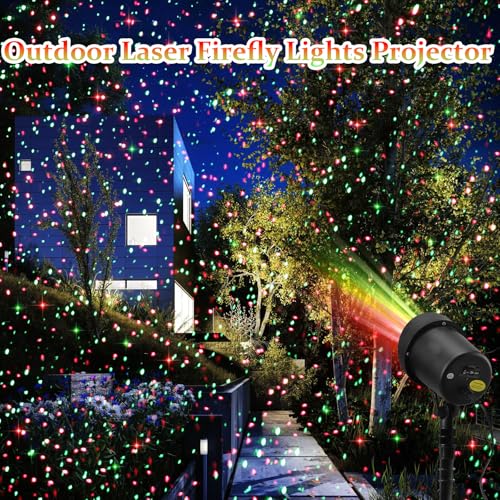 Outdoor Laser Projector Lights for Christmas, Red & Green Stars U46485