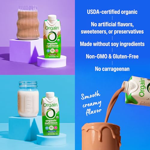 Organic Nutritional Protein Shake, Creamy Chocolate Fudge, 16g Whey Protein, 11 Fl Oz (12 Pack) H19601