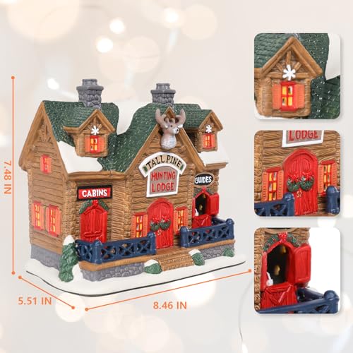 Lighted Ceramic Christmas Village Houses Indoor Decor O58573