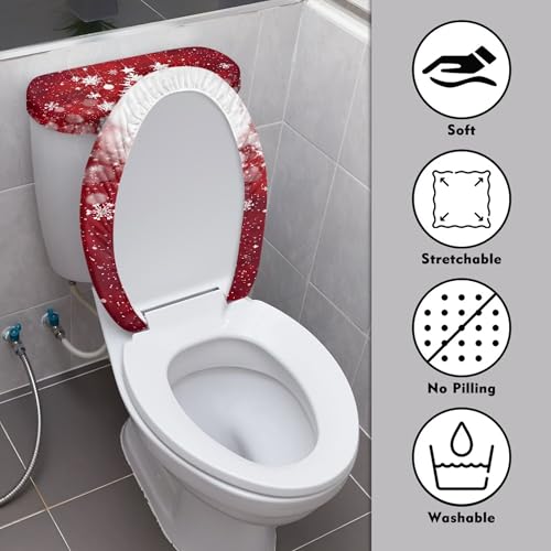 Christmas Toilet Lid and Tank Cover Set for Bathroom Decor Q334993