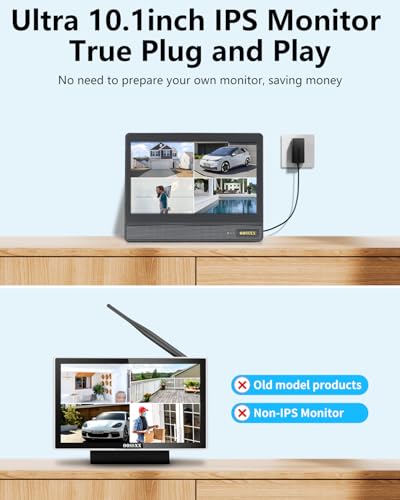 Wireless Security Camera System with 2TB Hard Drive, 4 Cameras, Night Vision Y851678