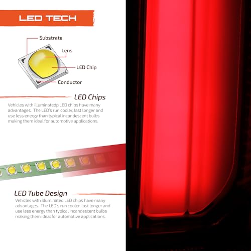 Fits 2005-2009 Ford Mustang LED Smoked Tail Lamp Brake Lights with Sequential Signal Pair F986380