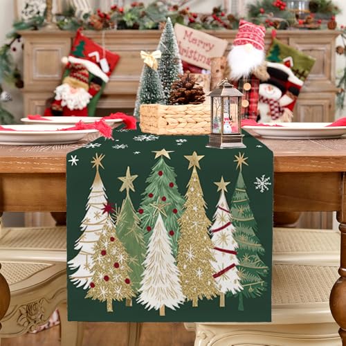 Christmas Table Runner 13x72 Inch, Red Winter Holiday Decor S612