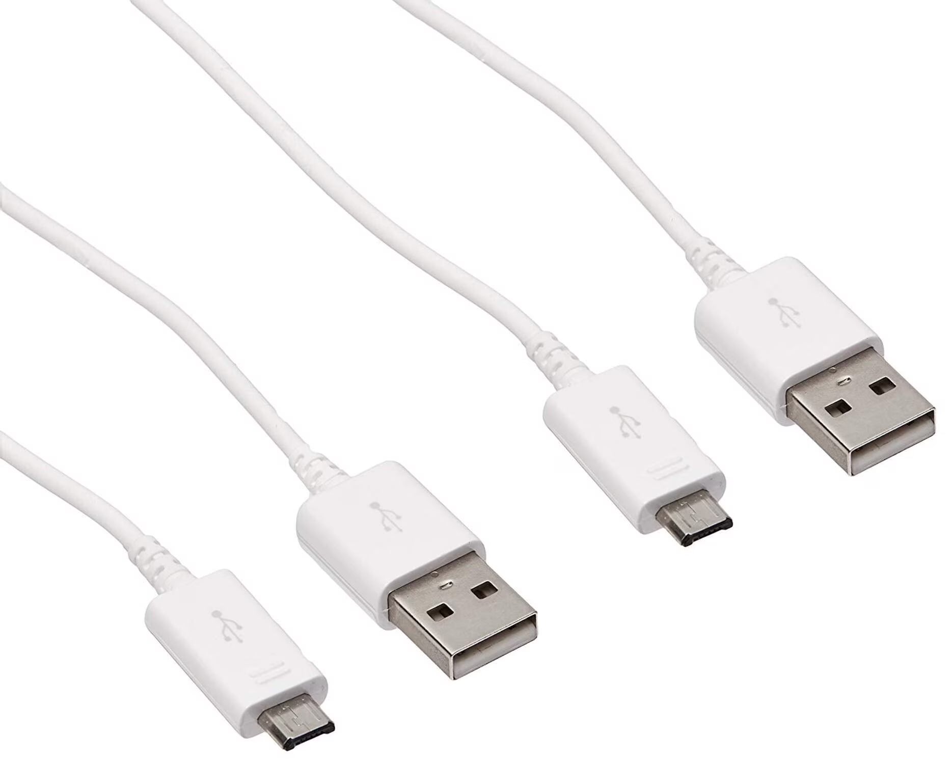 TWO (2) OEM Samsung 5 foot Micro USB Data Sync Charging Cables (New Version) for Galaxy Note 4 , Note Edge, S3, S4, S6, S6 Edge Note 2 ECB-DU4EWE - New