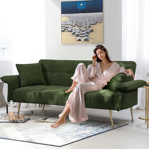 Teddy Futon Sofa Bed with Convertible Backrest and Memory Foam T218