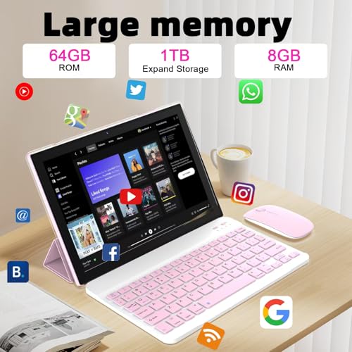 10 Inch Android Tablet with Keyboard Case Mouse Stylus S54567
