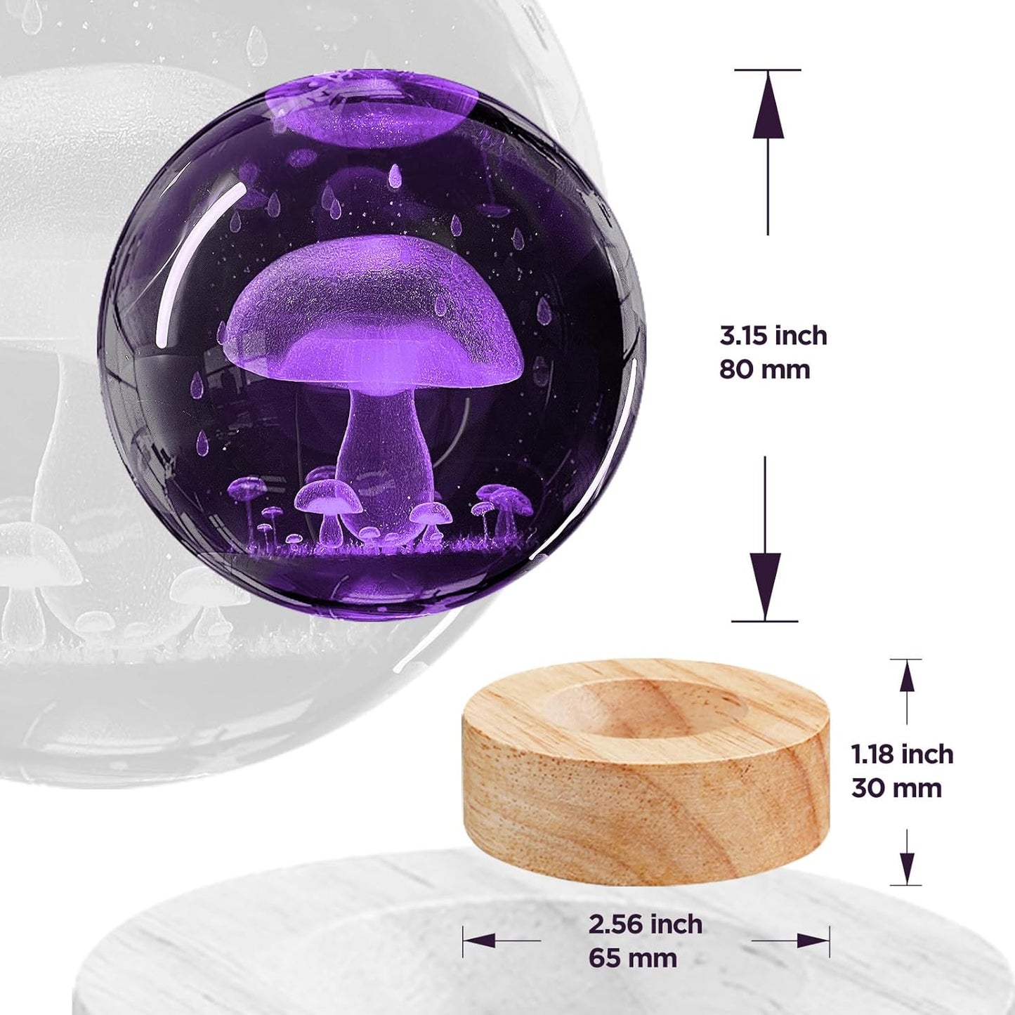 Mushroom Crystal Ball Night Light with Remote Control Y494782