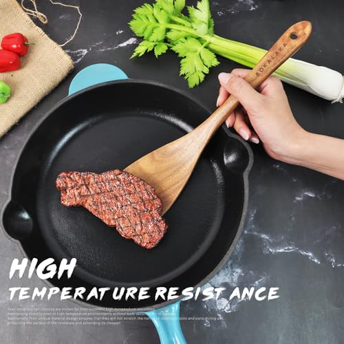 Christmas Wooden Spoons for Cooking, 10 Pcs Natural Teak Kitchen Utensils Set S557967