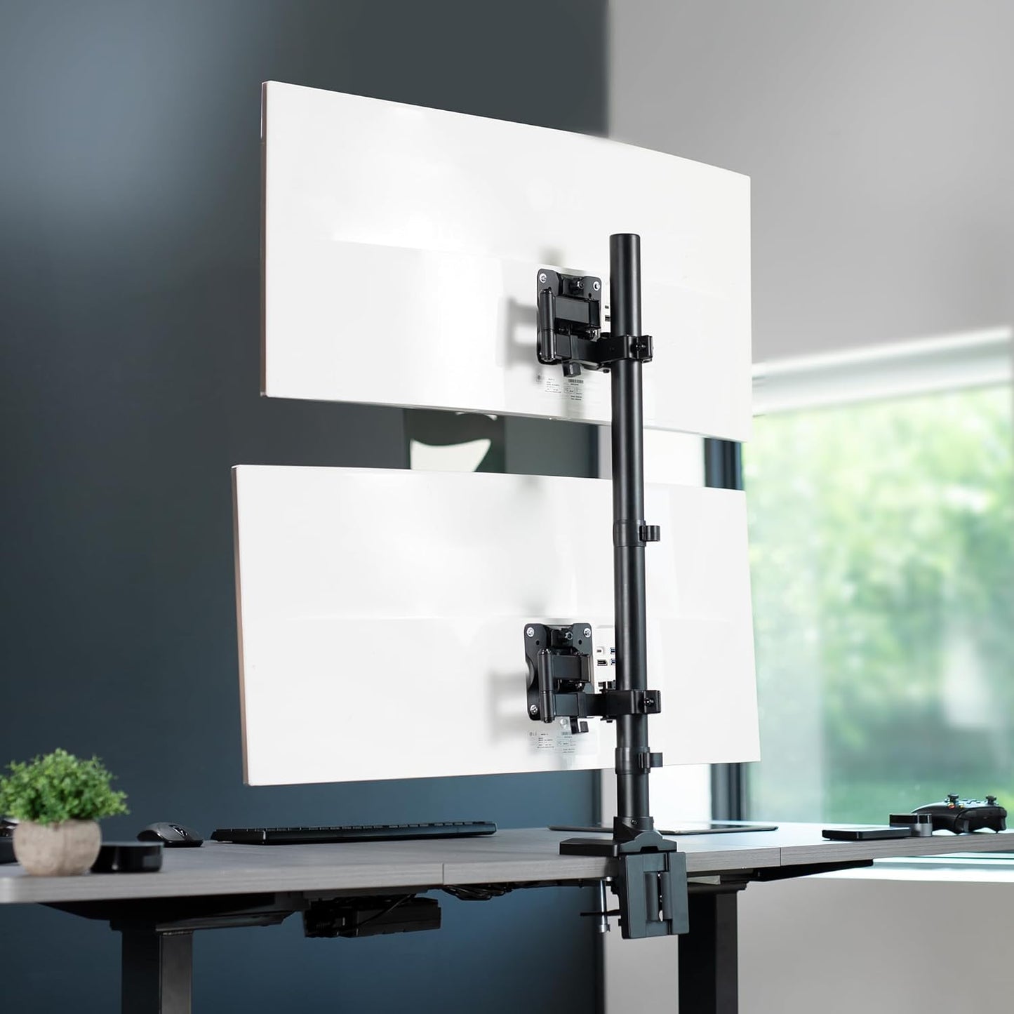 Dual Monitor Desk Mount with Extension Arms for Ultrawide Screens up to 43 inches Y318