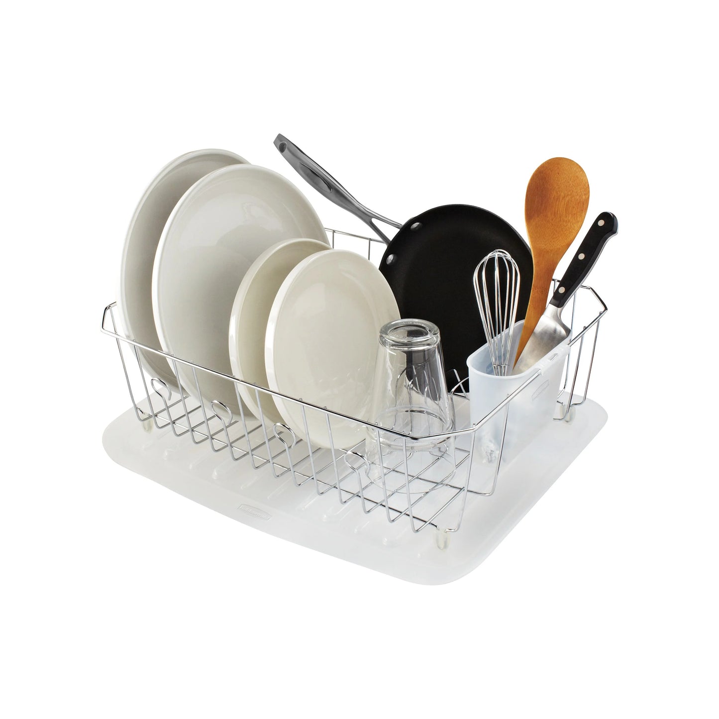 Dish Drying Rack with Utensil Holder for Kitchen Countertop, Large, Chrome R8355