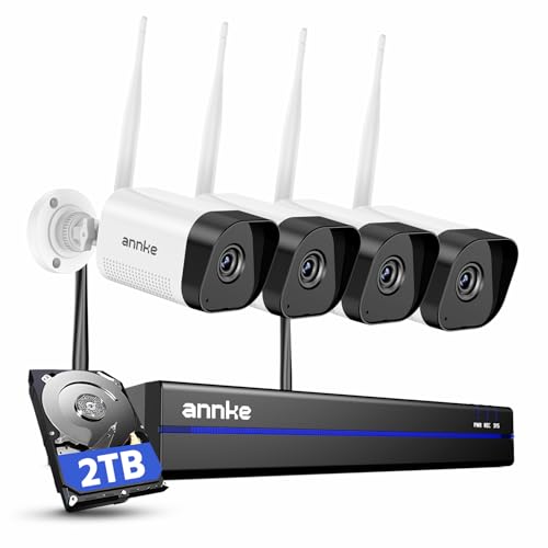Wireless Camera System, 16CH Expandable 4K Security NVR, 4Pcs 3MP Outdoor Cameras W4590