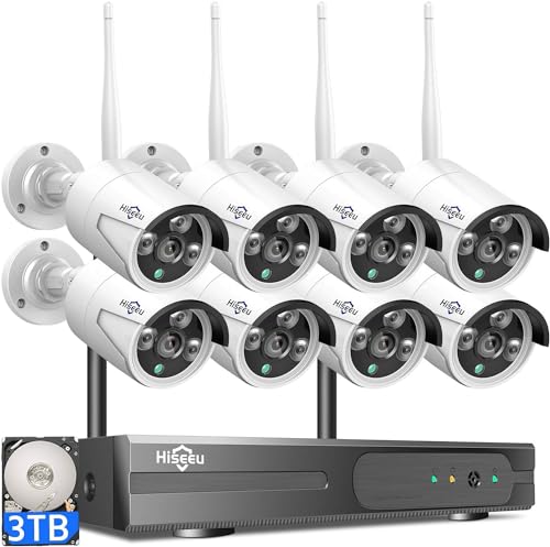 Wireless Security Camera System, 4K NVR, 4Pcs 3MP Night Vision WiFi Cameras D47166