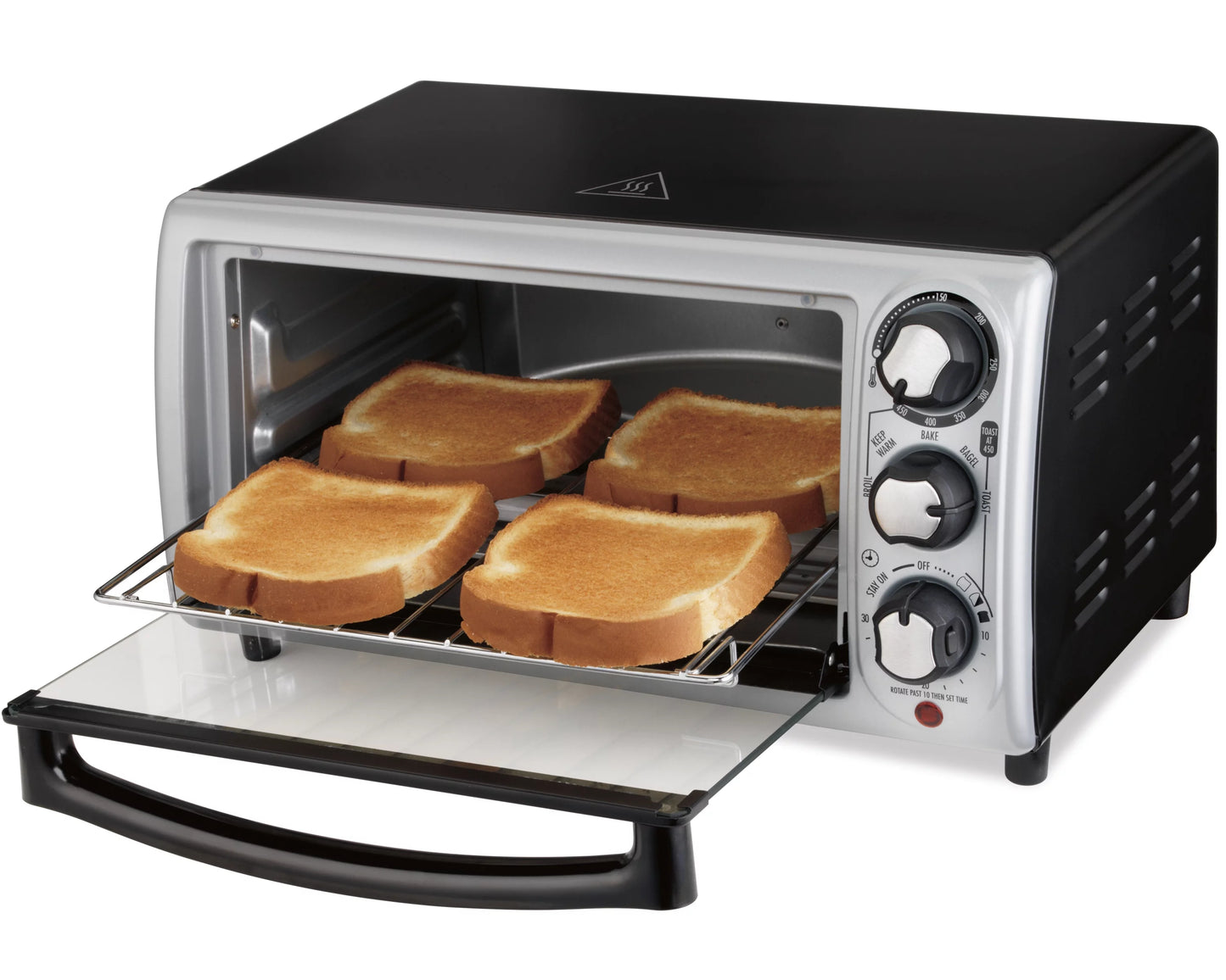 Countertop Toaster Oven with Bake Pan, Broil & Bagel Functions, Auto Shutoff F197