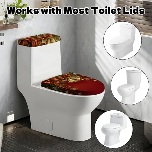Christmas Toilet Lid Cover, Washable Bathroom Accessory O828
