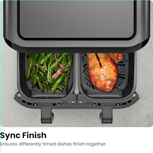6 Quart Dual Basket Air Fryer with Digital Touchscreen D53063