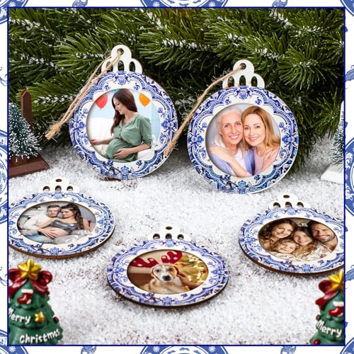 24 Pcs Christmas Photo Ornament Frames for Baby First Christmas Tree Keepsake F1934